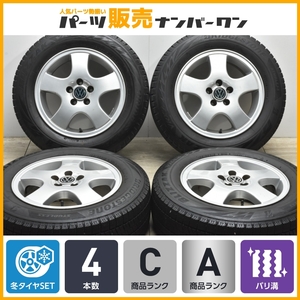 【バリ溝品】VW ゴルフ4 等に 社外 15in 6.5J +38 PCD100 ブリヂストン ブリザック VRX2 195/65R15 スタッドレス ボーラ ニュービートル