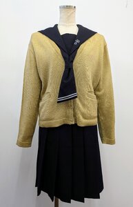 岡山大安寺中等教育学校 女子制服 ブレザー 165A スカート W63cm ネクタイ カーディガン 4点セット/中古品