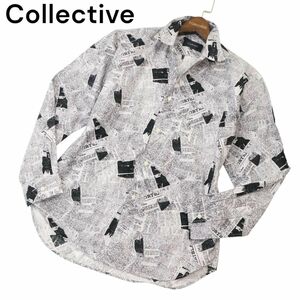 Collective コレクティブ メンズビギ 通年 アートプリント 総柄★ 長袖 シャツ Sz.M　メンズ　A4T02181_3#C