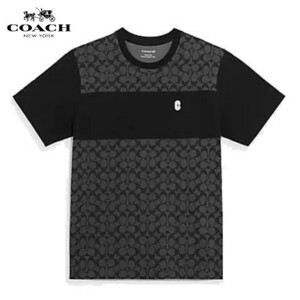 ◆新品/正規品◆【COACH★C9602-L】コーチ メンズトップス シグネチャー 半袖Tシャツ チャコール 定価33,000円 即決!!