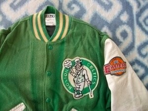 Boston Celtics ボストン セルティックス 袖革？レザー？ジャケット 美品？ M? DeLONG デロング NBA