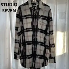 【NAOTO着用】STUDIO SEVEN ウールチェックロングシャツ