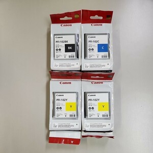 CANON 純正インクタンク PFI-102BK/PFI-102C/PFI-102Y 130ml ３色、４個セット