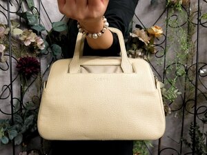 ●超美品●LOEWE ロエベ●ロゴ型押し●スエード カーフ レザー 本革●ハンド バッグ●ベージュ●シルバー金具●収納 かばん●Js53266