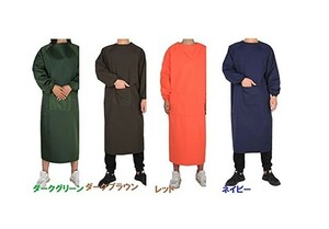 新品●完全防水　エプロン●オレンジ●　軽い　丈がある　袖口ゴムでしっかりなかの　服を守る　男女兼用　割烹着　入浴介助　お花屋さん