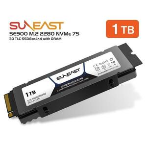 SUNEAST SE900NVG75-01TB 内蔵SSD M2 2280 NVMe 3D TLC SSDGen4×4 1TB ヒートシンク付 新品！
