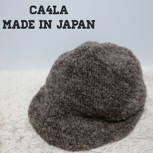 CA4LA カシラ 日本製 Made in JAPAN ウール混 キャスケット 帽子 ブラウン 茶色