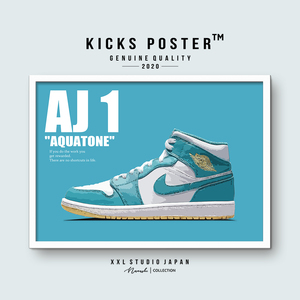 AJ1M エアジョーダン1ミッド アクアトーン Air Jordan 1 Mid Aquatone キックスポスター 送料無料 AJ1-M65