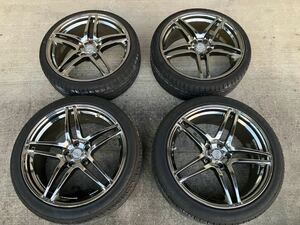 YOKOHAMA AVS モデル5 9.0J+40 8.0J+38 4本 114.3 5H 19インチ 245/40R19 225/35R19 タイヤ5~6mm MODEL5 LIMITED VERSION メッキ 当時物