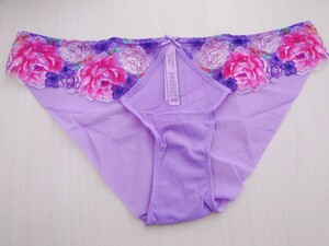 新品未使用タグ付き ヴィクトリアシークレット victorias secret ショーツ Sサイズ パープル 花柄 総レース ビキニ