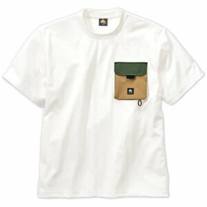 (ポスト投函 送料無料) 3Lサイズ LOGOS ロゴスパーク 半袖Tシャツ 胸ポケット付き 吸汗速乾　カットソー Tシャツ ロゴス ホワイト