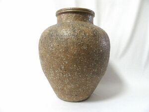 管0343 【美品】信楽焼 壺 ツボ 花瓶 陶器 骨董品 古美術 高さ34.5cm