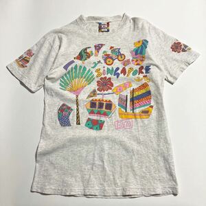 Viva La Wombat ☆ USA製 オーストラリア ブランド アート イラスト プリント Tシャツ グレー M レディース 春夏 ゆるだぼ 古着■SAP168