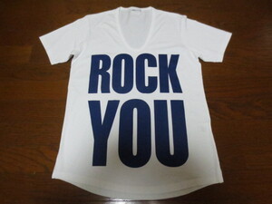 未使用品　ＬＡＤ　ＭＵＳＩＣＩＡＮ　ラッドミュージシャン　ＲＯＣＫ　ＹＯＵ プリント半袖　深Ｕネックティーシャツ　白　４２　日本製