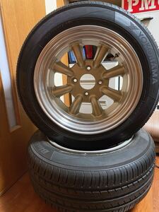 【送料無料】RS ワタナベ R 15×8.5 -6 4H 114.3 2本 タイヤホイルセット 205/55R15