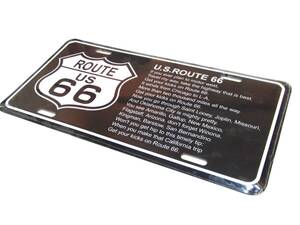 即決新品!!U.S. ROUTE 66 ナンバープレート【ブリキ看板】合衆国国道66号線シカゴ～サンタモニカ廃線ルート66☆アメリカン雑貨インテリア