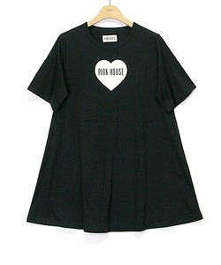 「PINK HOUSE」 Tシャツワンピース フリー ブラック レディース