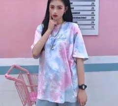XL　 Tシャツ　オーバー　カジュアル　着回し　半袖　韓国　ピンク　　ダイダイ