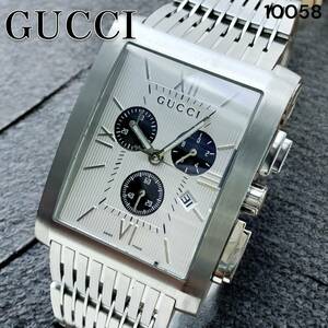 【極美品】グッチ GUCCI 8600M Gメトロ クロノグラフ デイト 42mm クォーツ スイス製 メンズ腕時計 YA086319