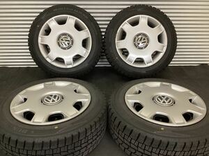 ■VWルポ/ポロ純正スチールホイール[14インチ6J4穴 PCD100+43]■バリ溝DUNLOP WINTERMAXX WM02[175/60R14]2021年製スタッドレス4本セット■