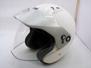 【送料無料】希少モデル Arai アライ SZ-F SZF UP TOWN アップタウン WHITE ホワイト Lサイズ 白バイ ジェットヘルメット