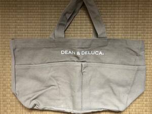 ★新品非売品★DEAN&DELUCA ディーンアンドデルーカ ミニ ランチ トートバッグ エコバッグ 帆布 キャンバス グレー カーキ ポケット