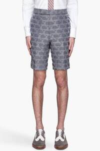 2013SS THOM BROWNE クジラ柄 ハーフパンツ トムブラウン グレー クジラ 魚 ジャガード ショーツ 短パン Grey Whale Pattern Jacquard