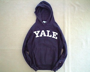 即決 YALE プリント 12oz USA企画品 Lサイズ(日本2XL）Champion REVERSE WEAVE プルオーバー パーカー ネイビー