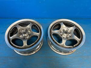 WORK Ewing Rsr JAPAN 15インチ 15x6.5J +42(実測) 100/4H、114.3/4H 中古2本 ワーク ユーイング JDM 15inch シビック パルサー シルビア 