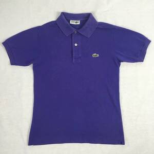 LACOSTE ラコステ ポロシャツ L1212 鹿の子 サイズ2 紫 パープル 日本製 半袖 シャツ 大沢商会