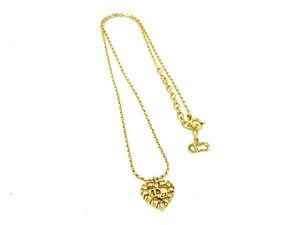 1円 ■美品■ ChristianDior クリスチャンディオール ヴィンテージ ネックレス ペンダント アクセサリー レディース ゴールド系 FB8182