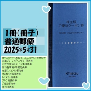 1冊（冊子）近鉄百貨店 株主様ご優待クーポン券 25*5*31 優待で頂き新品未使用 志摩グリーンアドベンチャー優待券 無料駐車場1時間延長等