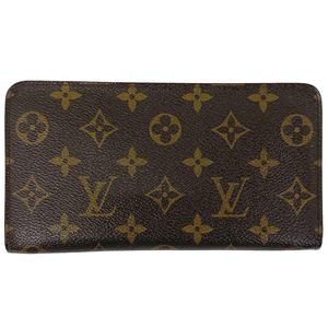 ルイ・ヴィトン Louis Vuitton ポルト モネ ジップ 札入れ 小銭入れ 長財布 モノグラム ブラウン M61727 レディース 【中古】