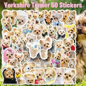 ヨークシャー テリア ステッカー 50枚セット PVC 防水 シール Yorkshire Terrier ヨーキー 犬 いぬ イヌ 動物 ペット