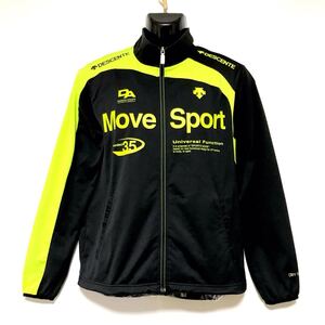 DESCENTE MOVE SPORT/デサントムーブスポーツ☆ジャージ/トラックジャケット☆ストレッチ/黒×緑/M