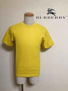 【美品】 BURBERRY LONDON バーバリー ロンドン チェッカー Tシャツ サイズM 半袖 マスタードイエロー 三陽商会 日本製 BBV37-808-62