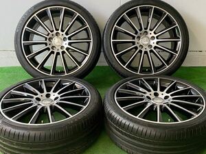 【美品 バリ溝！】メルセデスベンツ W205 C43 C450 AMG 純正 19in 7.5J +33 8.5J +52 PCD112 コンチネンタル 225/40R19 255/35R19 C63 C200