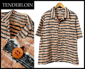 送無 XL 希少サイズ 美品 TENDERLOIN テンダーロイン 15ss T-TIGER ALOHA SHT 半袖 オレンジ タイガー コットン ハワイアン アロハ シャツ