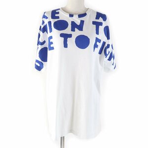 極美品☆Maison Margiela メゾンマルジェラ 18AW S9GC0228 コットン100％ エイズプリント 半袖Ｔシャツ ホワイト M 正規品 レディース