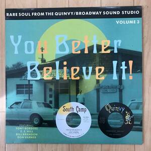 LP レコード V.A.／You Better Believe It! Vol.3 UK盤 サザンソウル ディープソウル SOUTHCAMP QUINVY