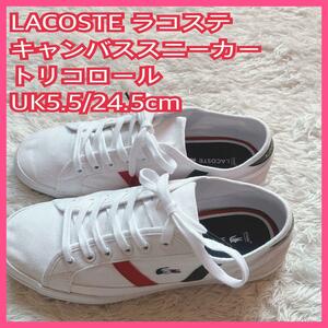 美品】絶版 LACOSTE ラコステ キャンバス スニーカー トリコロール