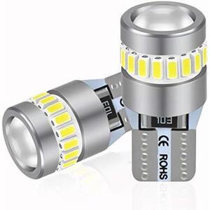 ホワイト ★ホワイト (2個入）★ T10 led 爆光 最新型レンズ集光 無極性 ポジションランプ 19個のLEDチップ搭載 360°無死角照射 DC