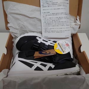 新品　asics　安全靴　ブラック・ホワイト　ベルクロ　27㎝