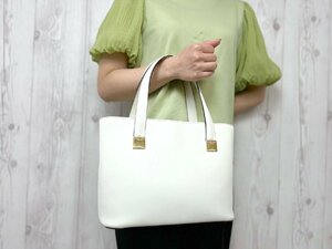 極美品 CELINE セリーヌ ハンドバッグ バッグ レザー 白 74198Y