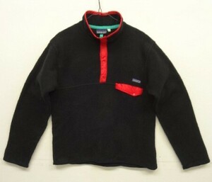 90s ヴィンテージ PATAGONIA パタゴニア SNAP-T 旧タグ 初期型 スナップT ブラック/レッド VINTAGE 90年代