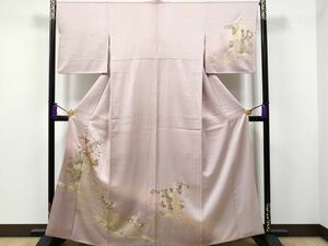 平和屋1■訪問着　駒刺繍　孔雀流水花文　金銀彩　逸品　CAAH5306fb