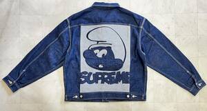 【新品】Supreme シュプリーム【Smurfs Denim Trucker Jacket】2020年秋冬 20AW スマーフ デニム トラッカージャケットMサイズブルー