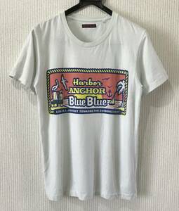 ＊ハリウッドランチマーケット ブルーブルー BLUE/BLUE 聖林公司 マリン ロゴ プリント 半袖 Tシャツ トップス 日本製 1/S BJBJ.B