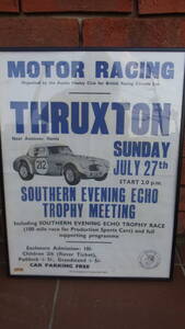 THRUXTON　英国　スラクストンサーキット　レース告知ポスター　１９６０年代　オリジナル　ヒーレー