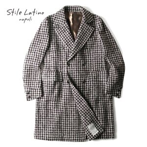 Stile Latino(スティレラティーノ) / アルパカナイロンブークレ千鳥格子柄6Bダブルコート(OTTAVIO) [stl2360111-52]